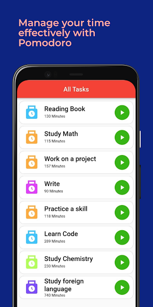 Pomodoro - Add Unlimited Tasks Screenshot 0