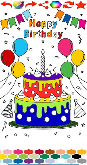 Happy Birthday Coloring Pages Screenshot 3