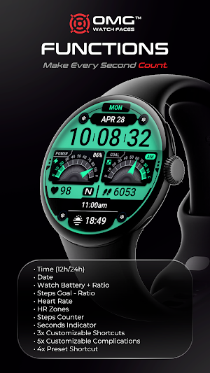 OMG 355 Digital Watch Face Screenshot 1