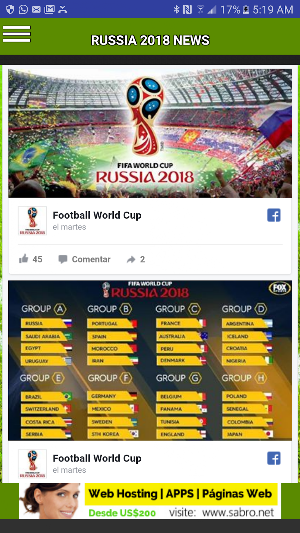 Russia 2018 NEWS Football Worl Screenshot 1