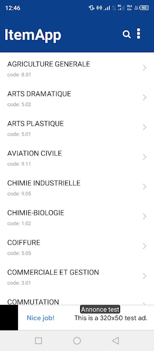 ItemApp Exetat Items RDC Screenshot 0