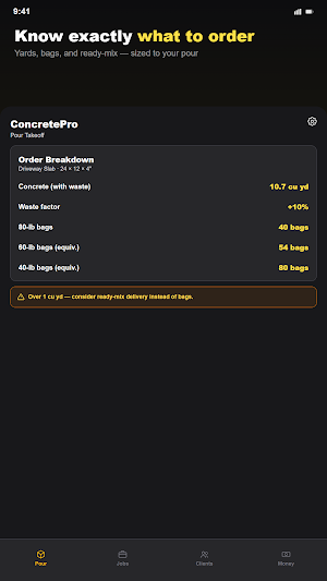 ConcretePro: Slab Calculator Screenshot 1