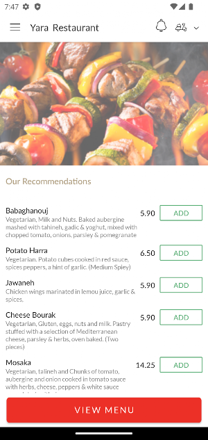Yara Restaurant Screenshot 1