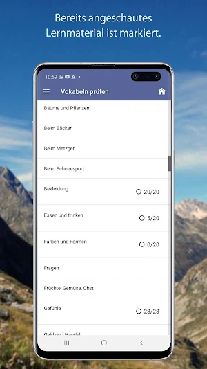 Vokabeltrainer Rumantsch Screenshot 1