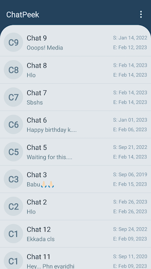 ChatPeek :View whatsapp .txt Screenshot 1