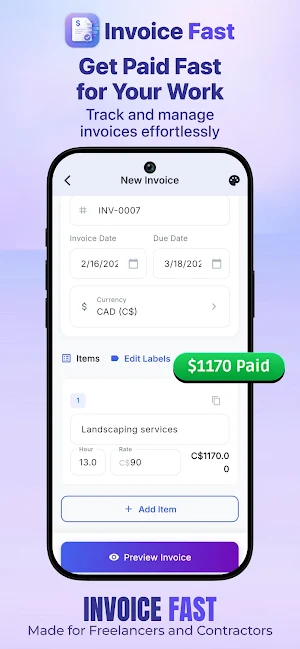 InvoiceFast: Invoice & Mileage Screenshot 0