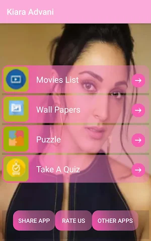 Kiara Advani - Movies,Wallpapers,Puzzle,Quiz Screenshot 0
