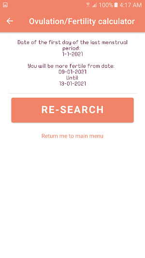 Ovulation Calculator Pregnancy Screenshot 3