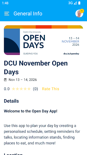 DCU Open Day Guide Screenshot 1