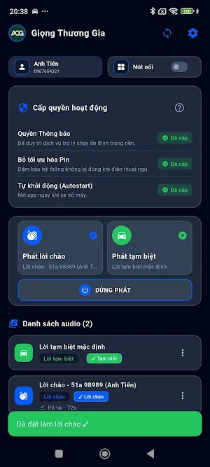 Chào xe tự động Screenshot 2