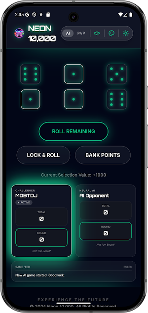Offline 10000 Dice Neon Farkle Screenshot 3