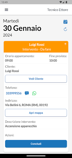 TermoGest App Tecnico Screenshot 1