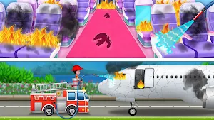 Fire Truck Sim 2d Rescue Games Screenshot 1
