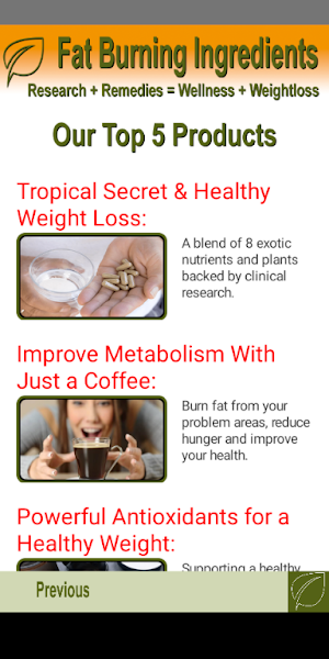 Fat Burning Ingredients Screenshot 0