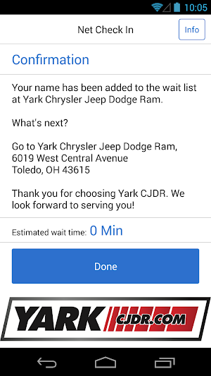 Net Check In - Yark Chrysler Jeep Dodge Ram Screenshot 2