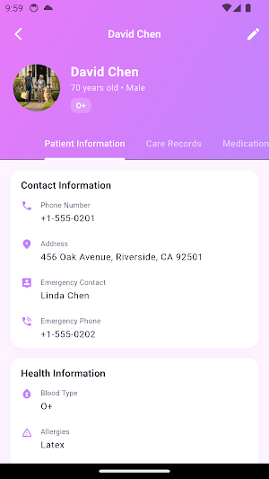 Nurse Care Tracker Screenshot 2