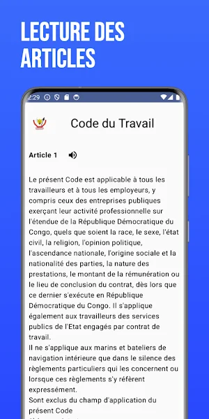 Code du travail de la RDC Screenshot 2