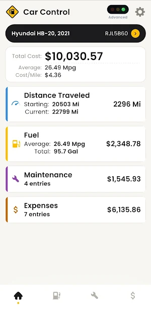 Car Control - Fuel & Costs Screenshot 1