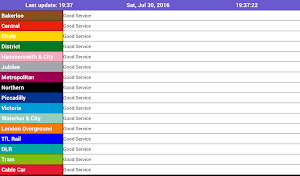 London Transport Status Screenshot 0