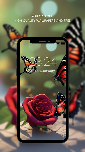 Red Rose Wallpapers Flowers Screenshot 1