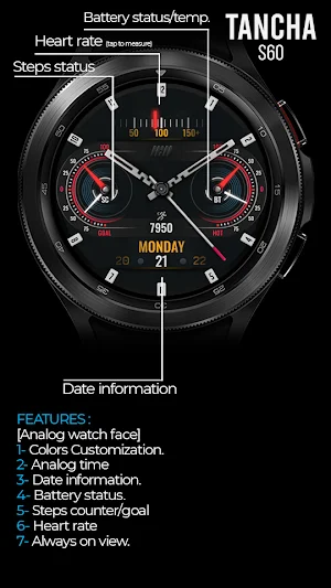 Tancha S60 Analog Watch Face Screenshot 1