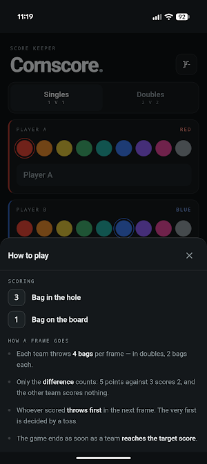 ScoreToss: Outdoor games Screenshot 1