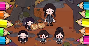 Toca Wednesday Boca Coloring Screenshot 3