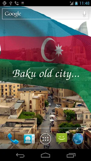 Azerbaijan Flag Live Wallpaper Screenshot 2