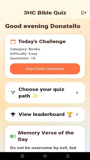 3HC Bible Quiz Screenshot 0