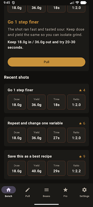 PullPilot: Espresso Dial-In Screenshot 1