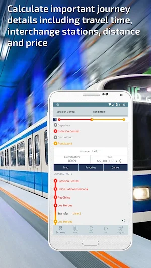 Santiago Metro Guide and Subway Route Planner Screenshot 2