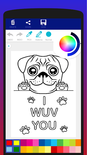 Cute Pug Coloring Book Screenshot 3