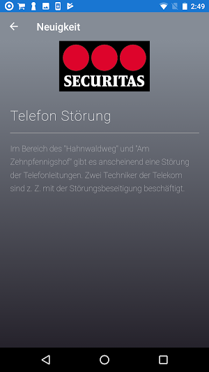 Securitas Hahnwald App Screenshot 1
