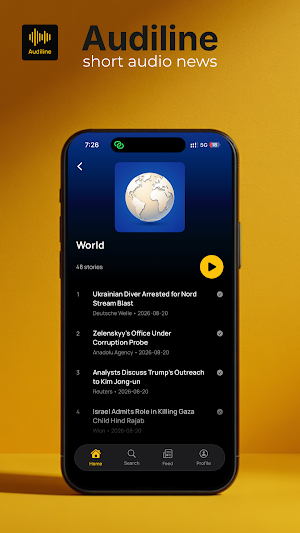 Audiline - Short Audio News Screenshot 1