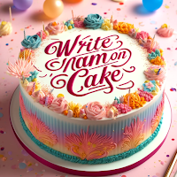 Birthday Name on Cake Photo