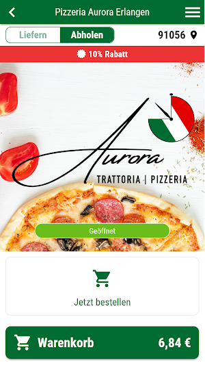 Pizzeria Aurora Erlangen Screenshot 0