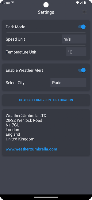 W2U Weather Screenshot 1