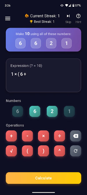 Formula 10: Number Puzzle Game Screenshot 1