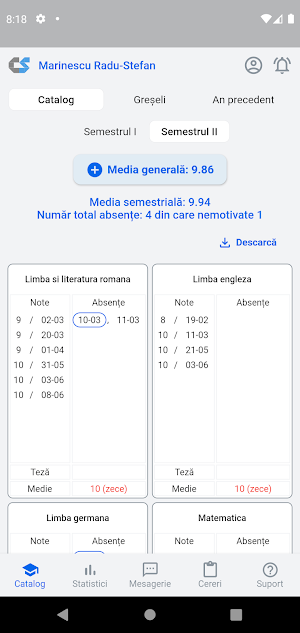 Catalog Scolar Screenshot 1