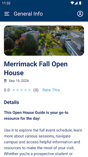 Merrimack College Events Screenshot 1