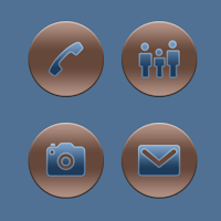 Frosted Blue On Bronze Icons
