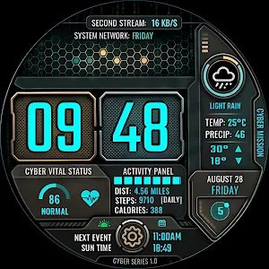 Cyber Mission Watch Face Screenshot 3