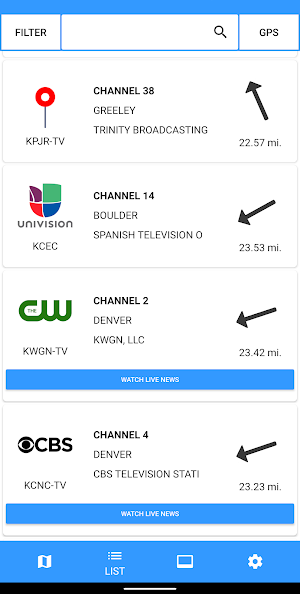 TV Towers - TV Antenna Finder & Free TV Shows Screenshot 3