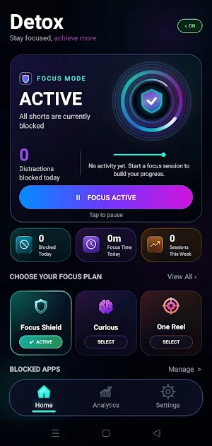 Detox : No scroll Screenshot 1