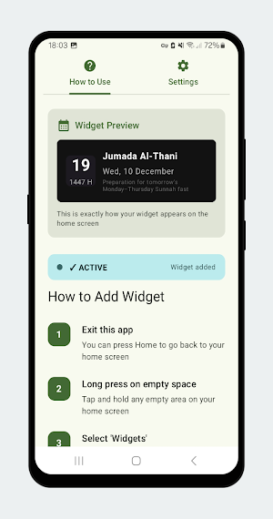 Hijri Today – Islamic Widget Screenshot 0