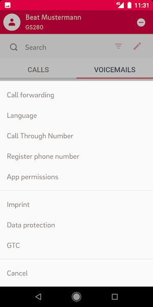 Sunrise Cloud PBX Screenshot 1