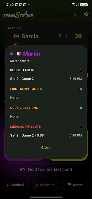 TenniStrike: Tennis Score Live Screenshot 3