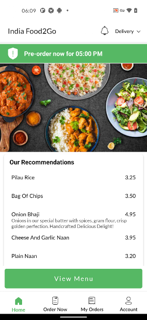 India Food2Go Screenshot 1