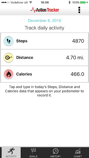 Activity action tracker Screenshot 1