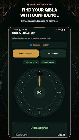 Qibla Locator AR 3D Screenshot 2